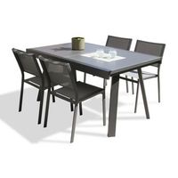 conjunto de comedor de jardin 4 plazas de aluminio