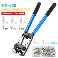 hx-50b herramienta manual portatil para crimpar cables 6-50mm awg 10-0 alicates hexagonales para crimpar terminales de ferula