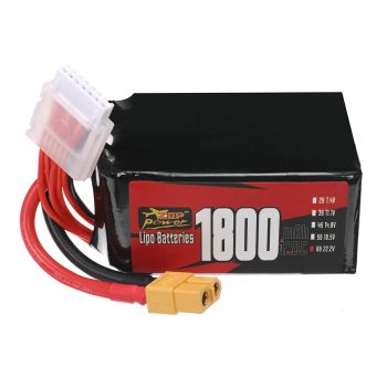 Batería LiPo ZOP Power 6S 22.2V 1800mAh 120C 39.96Wh con enchufe XT60 para Drone RC y carreras de FPV