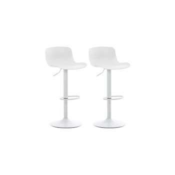 Set de 2 Taburetes de bar regulable en Plástico Blanco