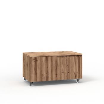 Cómoda Venere Roble Con Nudos En Mdf Con 4 Ruedas
