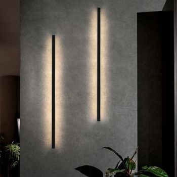 Nettlife 2 Apliques Led Interiores Modernos 100cm 34w Pasillo Alto Bajo Blanco Cálido Negro