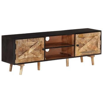 Mueble De Tv Madera Mango Rugosa Y Acacia Maciza 140x30x46 Cm Vidaxl
