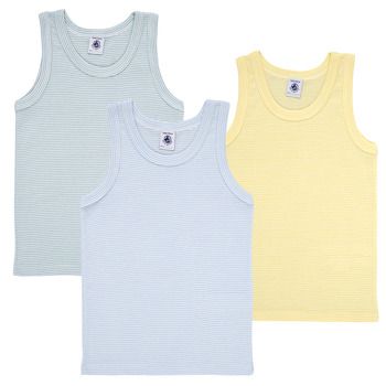 Petit Bateau Camiseta tirantes 3 DEBARDEURS para niño