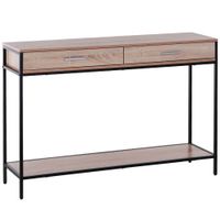 mesa para recibidor 120x30x815 cm roble y negro
