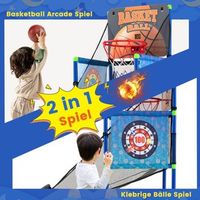 juego de baloncesto arcade con marcador y efectos de sonido que incluye 2 pelotas de baloncesto y una bomba azul