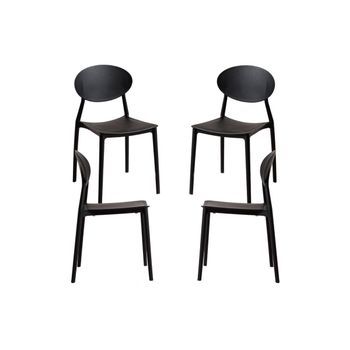 Pack 4 Sillas Bután De Polipropileno 87*57*54 Cm - Negro