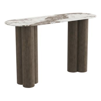 Mesa Auxiliar Con Tablero De Cerámica  - 140 Cm - Marrón