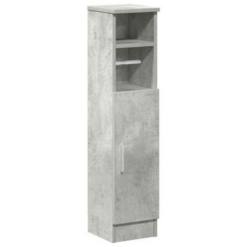 Mueble De Baño | Armario De Baño Con Portarrollos Gris Hormigón 20,5x22x90 Cm