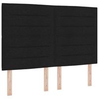 cama box spring led con cabecera negro 140 x 200 cm tela vidaxl
