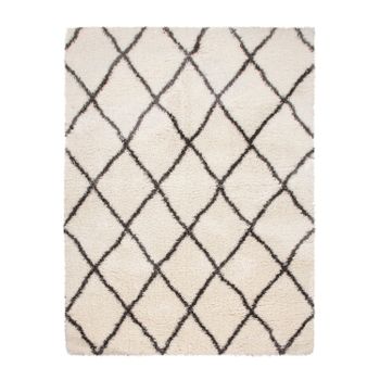 Alfombra de pelo largo Mahara beige 80x150 cm