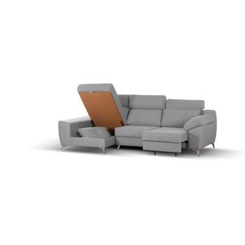 Sofá Cama Chaiselongue Elegance Gris Izquierda