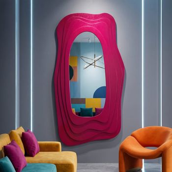 Espejo de pared fucsia cm 90x4x165