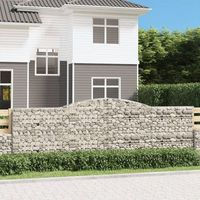 cestas de gaviones 2 piezas  gavion para piedras  gavion decorativo forma de arco hierro 400x30x120140cm cfw993856