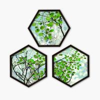cuadro decorativo enmarcado 6gen1067111450 multicolor 35x35 cm 3 piezas