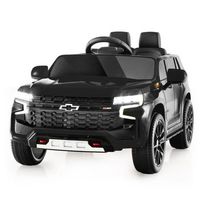 coche electrico chevrolet para ninos con mando a distancia 24g y suspension y luces y musica coche para ninos negro