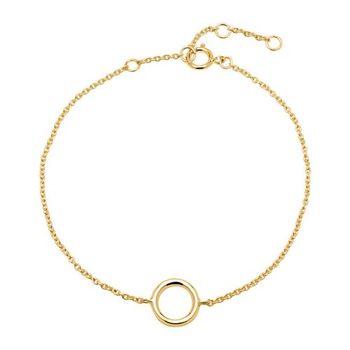 Pulsera circular de plata 925 dorada