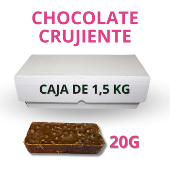 Porción de Turrón Artesano de Chocolate Crujiente 25g en cajas...