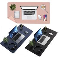 alfombrilla de raton y teclado escritorio 800x400x2mm esterilla del escritorio de oficina antideslizante e impermeable en cuero pu alfombrilla del ordenador portatil en color liso negro  azul  y