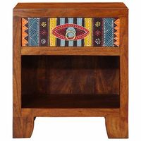 mesita de noche  mesilla de noche 40x35x45 cm madera maciza de acacia