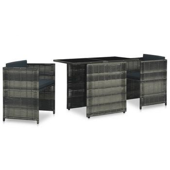 Set Mesa Y Sillas Jardín 3 Uds | Set De Muebles De Jardín Y Cojines Ratán Sintético Gris