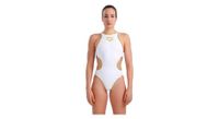 traje de bano arena one big logo para mujer oro blanco