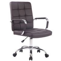 silla de oficina deli pro cuero sintetico simil cuero marron 63x59x91 cm clp