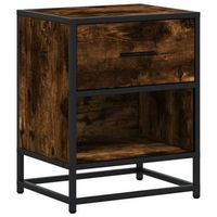 mesita de noche madera de ingenieria roble ahumado 40x31x50 cm vidaxl
