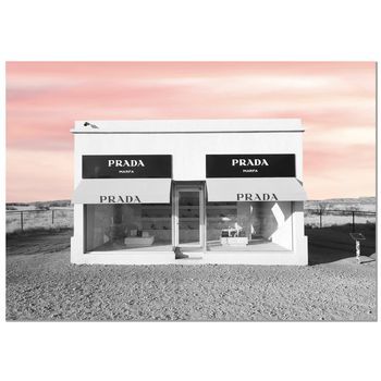 Panorama Cuadro De Aluminio Tienda Prada Marfa 100x70 Cm