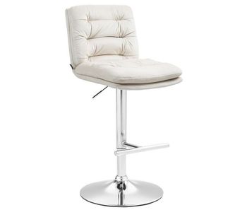 Taburete de bar damar en terciopelo crema 56x42x94 cm