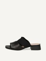 caprice mule black made of leather and synthetic with block heel size 37