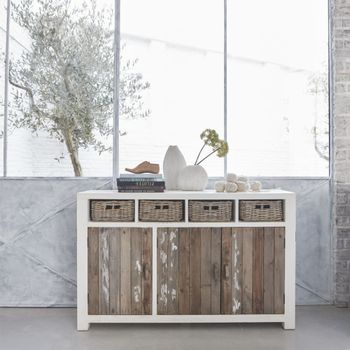 Cómoda de pino macizo reciclado 150 cm