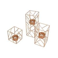 juego de 3 portavelas modernos de metal dorado diseno elegante y luminoso dec050042