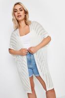 yours cardigan blanco de punto de calados chevron mujer curvy y tallas grandes yours