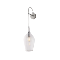 aplique de pared ares de hierro con cristal pyrex transparente 1 luz 14 p21 bl273-ap1-tr