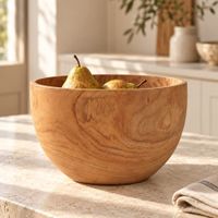 bol de madera de teca en marron 25x25x15 cm