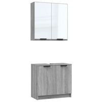 set de muebles de bano 2 pzas madera de ingenieria gris sonoma vidaxl