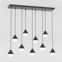 lampara colgante peka negro 9 luces