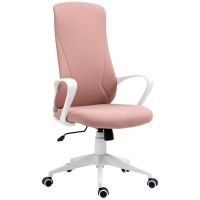 vinsetto silla de oficina giratoria de altura ajustable rosa
