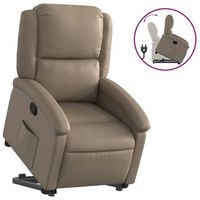 sillon de salon  silla  sillon reclinable elevable cuero artificial color capuchino