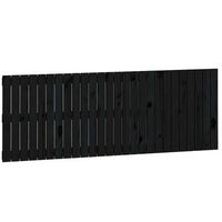 cabecero de cama de pared madera maciza pino negro 166x3x60 cm