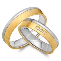 alianzas 18 quilates oro amarillo-blanco 3 diamantes