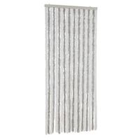 cortina antimoscas chenilla gris claro y blanco 90x200 cm vidaxl