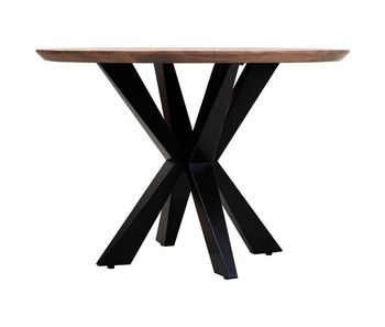 Mesa de comedor redonda de madera de acacia acabado color  d110x77