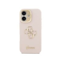 guess funda para iphone 17 r carcasa efecto granulado rosa con logo y soporte diseno funcional y ajuste preciso