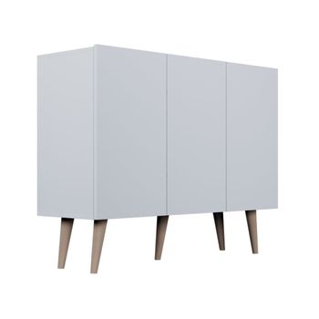 Cómoda 3 puertas paneles blanco