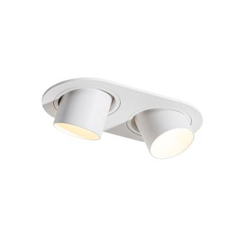 Foco empotrado blanco redondeado gu10 35 mm 2 luces