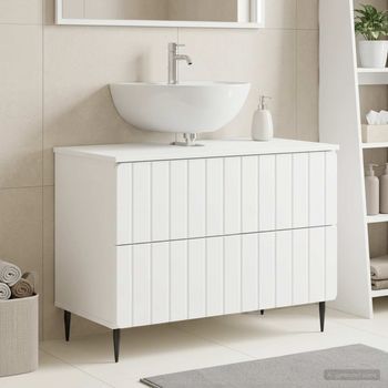 Vidaxl Mueble De Lavabo Para Baño Zwolle Blanco 82 X 41 X 58,5 Cm
