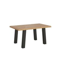 mesa extensible 90x140190 cm svalen roble descortezado patas antracita
