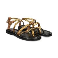 as98 sandalias planas mujer - dorado talla 40